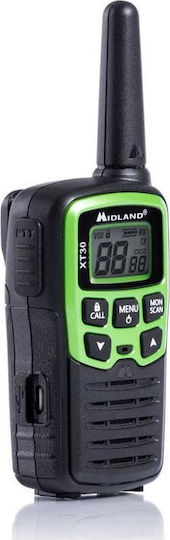 Midland XT30 Transmițător Wireless PMR cu Ecran Monocrom Set 2buc Culoare Verde