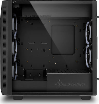 Sharkoon REV200 Gaming Midi Tower Κουτί Υπολογιστή με Πλαϊνό Παράθυρο και RGB Φωτισμό Μαύρο