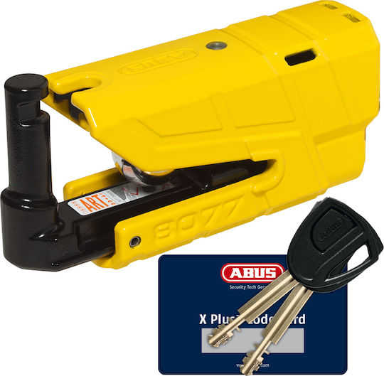 Abus Granit Detecto X Plus 8077 Κλειδαριά Δισκόφρενου Μοτοσυκλέτας με Συναγερμό & Πείρο 13.5mm Κίτρινο Χρώμα