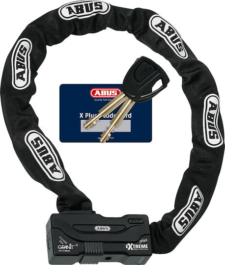 Abus Granit Extreme Plus 170cm Motorcycle Anti-Theft Chain with Lock in Black