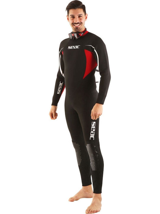 Seac Relax Full Wetsuit Double-Lined with Zip Black Red 2.2mm