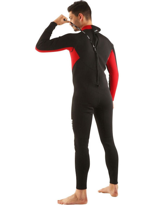 Seac Relax Full Wetsuit Double-Lined with Zip Black Red 2.2mm