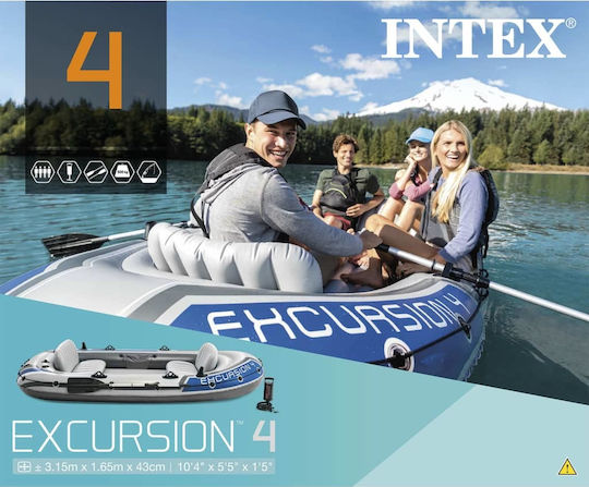 Intex Excursion 5 Aufblasbares Boot 5 Personen Gray mit Rudern & Pumpe 366x168cm