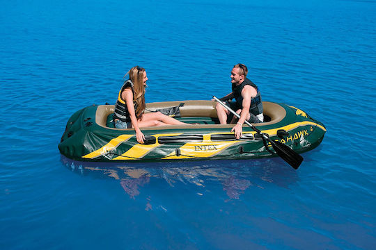 Intex Seahawk 4 Aufblasbare Boote 4 Personen Grüne mit 2 Paddeln & Pumpe 351x145cm