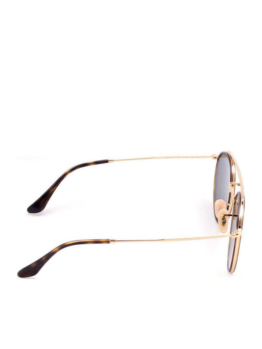 Ray Ban Round Double Bridge Unisex Ochelari De Soare Cu Ramă Auriu Tartarugă Și Lentilă Verde RB3647N 001
