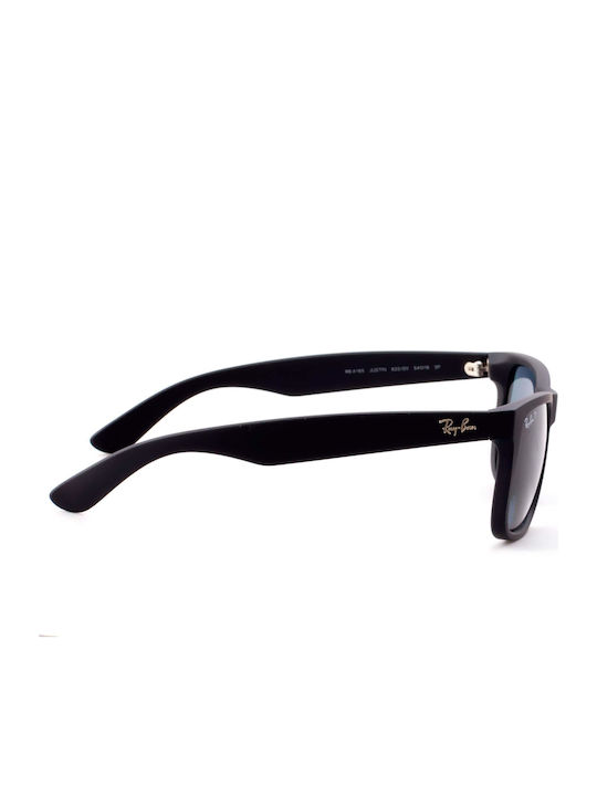 Ray Ban Justin Unisex Sunglasses with Black Plastic Frame and Blue Polarized Lens RB4165 622/2V