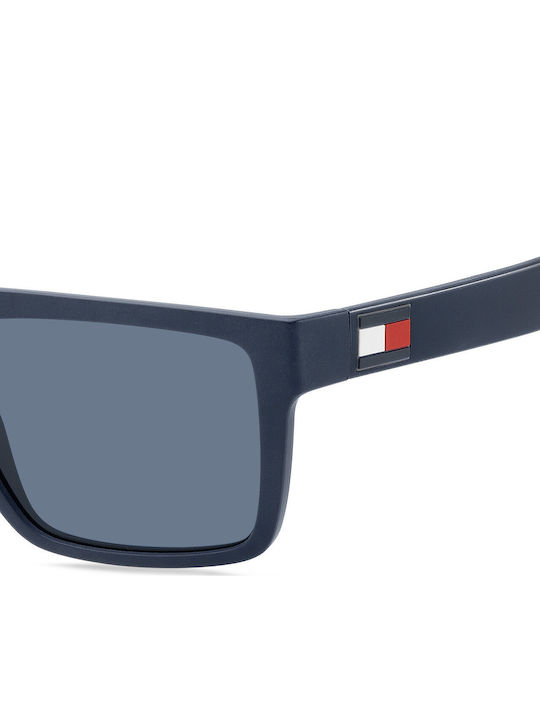 Tommy Hilfiger Men's Sunglasses with Navy Blue Plastic Frame and Blue Lens