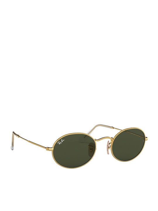Ray Ban Унисекс Слънчеви Очила с Златен Метален Рамка и Зелен Цвят на Стъклата RB3547 001/31