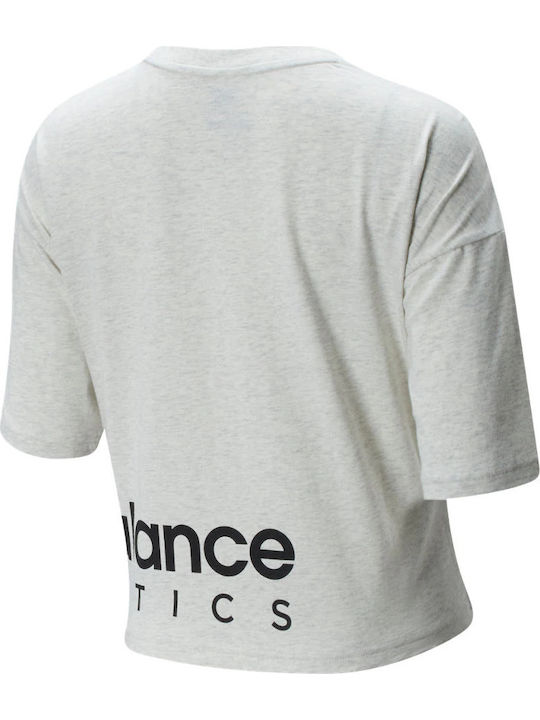 Essentials Icon Graphic Boxy Γυναικείο Αθλητικό Crop T-shirt Sea Salt Heather