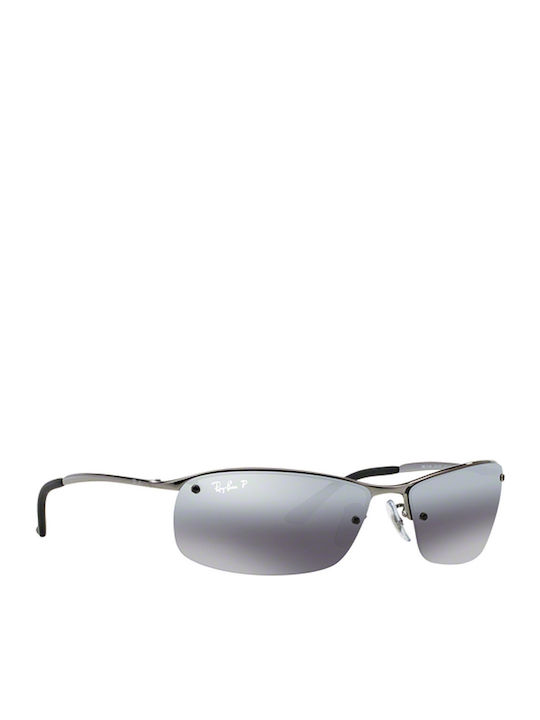 Ray Ban Unisex Sunglasses with Silver Metal Frame and Silver Polarized Mirror Lens RB3183 004/82