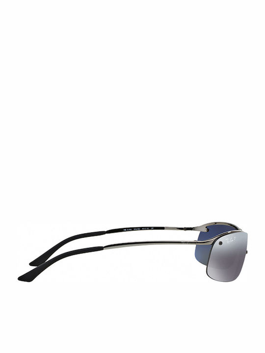 Ray Ban Unisex Sunglasses with Silver Metal Frame and Silver Polarized Mirror Lens RB3183 004/82