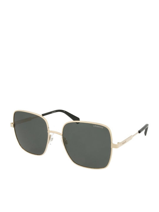 Polaroid Sonnenbrillen mit Gold Rahmen und Schwarz Polarisiert Linse PLD6060/S 2F7/M9