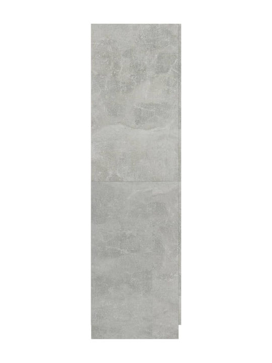 Double Door Wardrobe Grey Concrete Grey 80x52x180cm