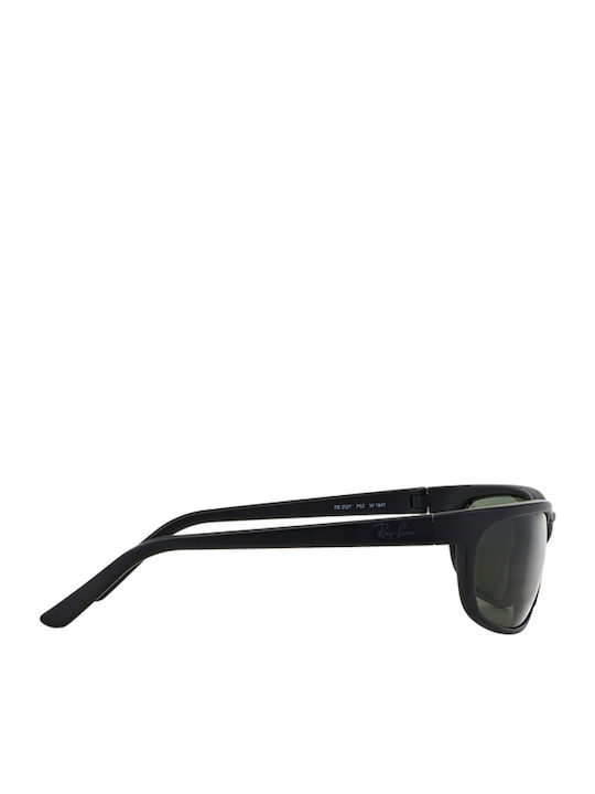 Ray Ban Predator 2 Men's Sunglasses with Horn-Rimmed Frame Black / Matte Black / Grey Green