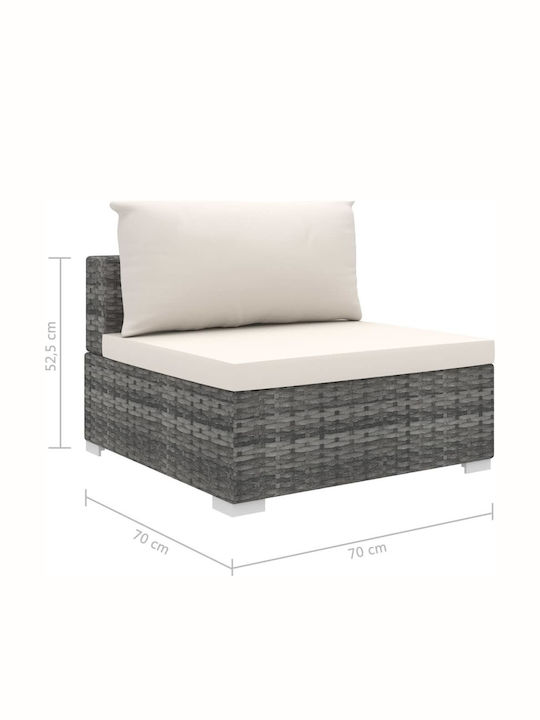 Canapea De Colț Pentru Exterior Din Rattan Cu Perne 74x74x26cm