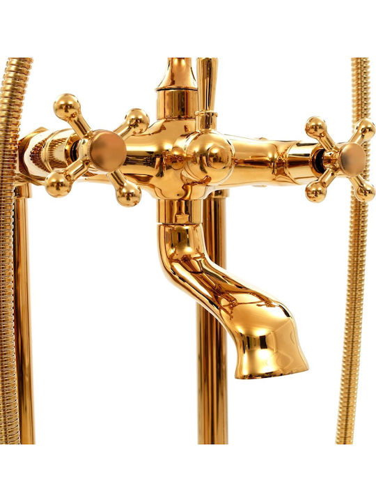 vidaXL 145095 Retro Bade- / Duscharmatur Badewanne Komplettes Set Edelstahl Bronze