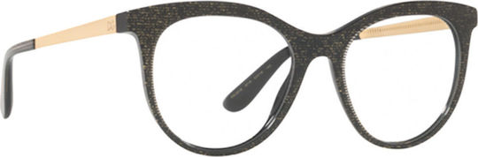 Dolce & Gabbana Damen Brillengestelle mit Rezept Schmetterling Schwarz DG3316 3218