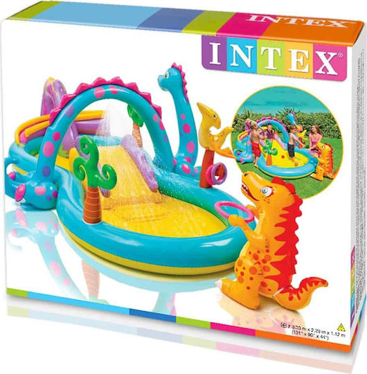 Intex Dinoland Play Center Παιδική Πισίνα 280lt Φουσκωτή 302x229x112εκ. Η Χώρα των Δεινοσαύρων