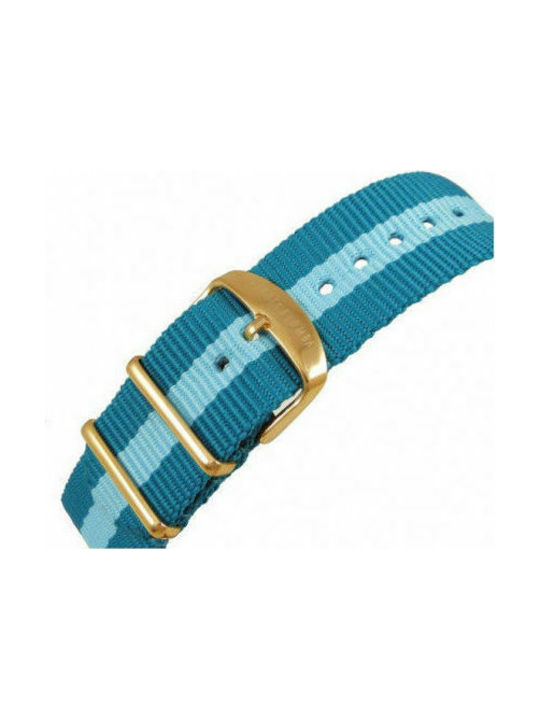 Devota & Lomba Watch with Turquoise Fabric Strap DL008MSPBLBL-02