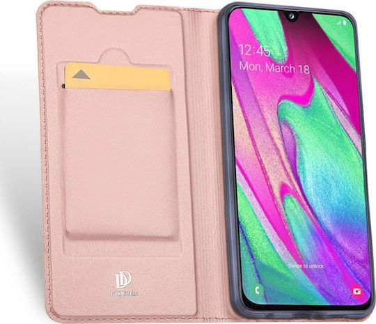 Dux Ducis Skin Pro Book Δερματίνης Ροζ Χρυσό (Galaxy A40)