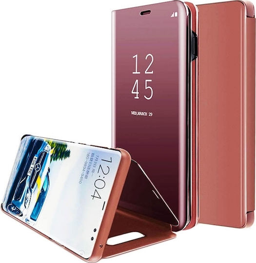 Hurtel Clear View Book Πλαστικό Ροζ Χρυσό (Galaxy S10+)
