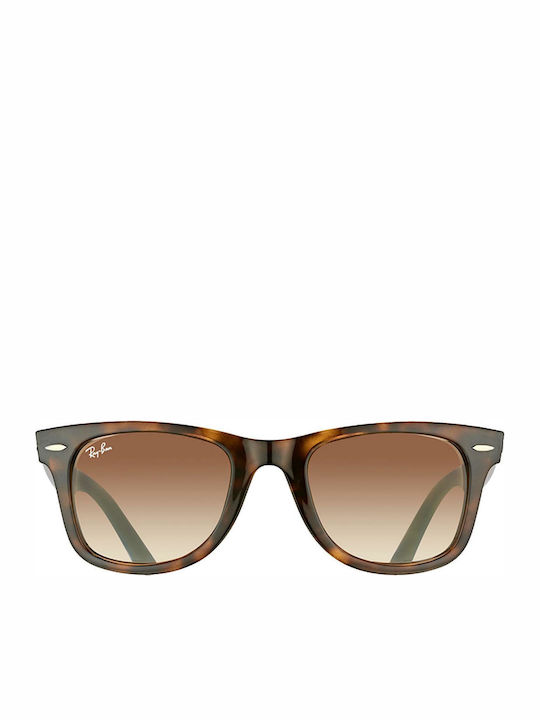 Ray Ban Wayfarer Ease Sunglasses with Brown Tartaruga Acetate Frame and Brown Gradient Lenses RB 4340 710/51