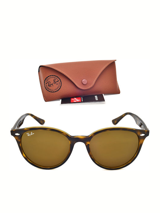 Ray Ban Унисекс Слънчеви Очила с Кафява Костенуркова Пластмасова Рамка и Кафяви Стъкла