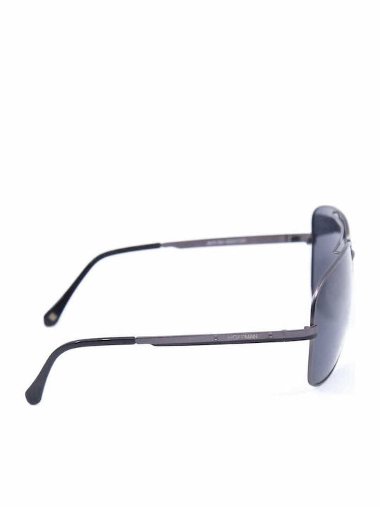 Hoffman Men's Sunglasses with Gray Metal Frame and Black Lens 8117 C01