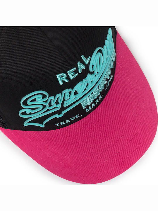 Premium Goods Outline Women's Trucker Cap Black/Fluro Pink