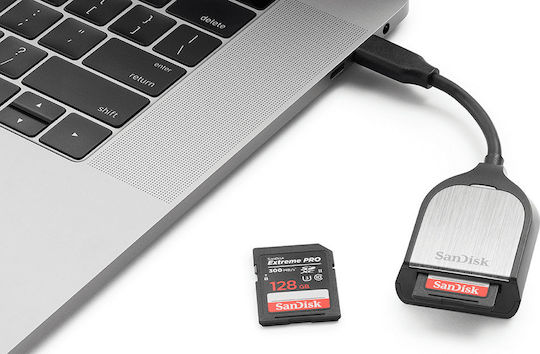 Sandisk Extreme Pro Card Reader USB 3.0 Type-C για SD Γκρι