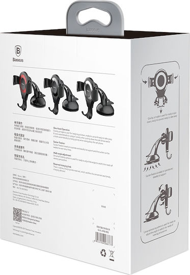 Baseus Osculum Car Mobile Mount with Adjustable Hooks Black