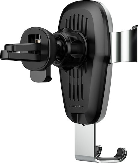 Baseus Metal Wireless Charger Gravity Car Mobile & Tablet Mount 4 to 6.5 Inches with Adjustable Hooks Silver