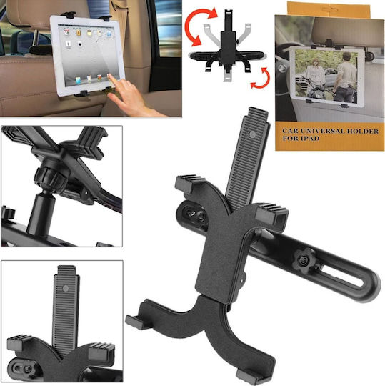 Suport pentru iPad și Tabletă pentru Tetieră Auto Suport Auto pentru Telefoane Mobile și Tablete cu Cârlige Reglabile Neagră
