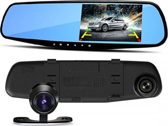 1080P Mirror Car DVR Set with Rear Camera, 4.3" Display with Clip