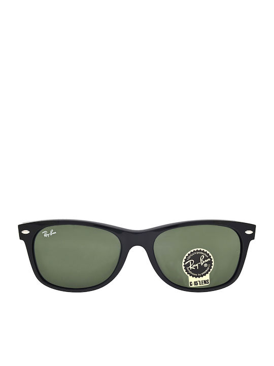 Ray Ban Wayfarer Unisex Sunglasses with Black Plastic Frame and Green Lens RB2132 901L
