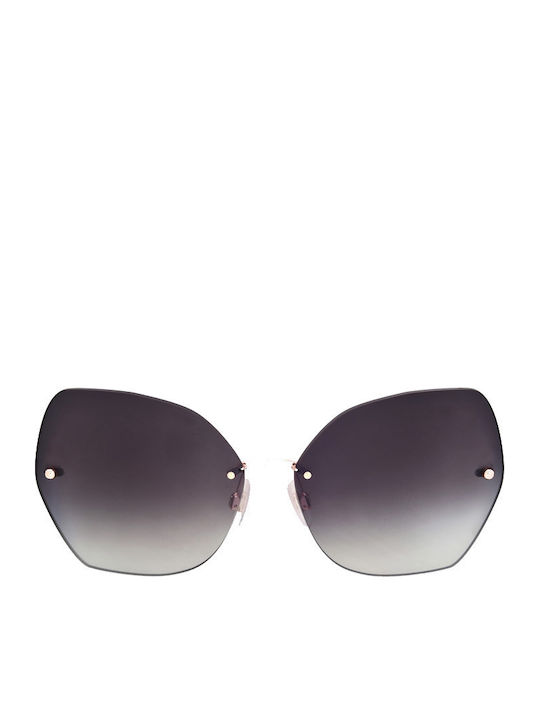 Dolce & Gabbana Women's Sunglasses with Rose Gold Metal Frame and Black Gradient Lens DG2204 1298/8G