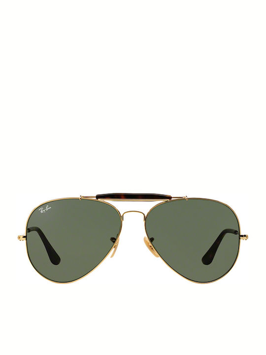 Ray Ban Outdoorsman Мъжки Слънчеви Очила с Златна Метална Рамка и Зелени Стъкла RB3029 181
