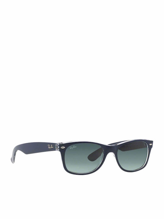 Ray Ban Wayfarer Унисекс Слънчеви Очила с Син Пластмасов Рамка и Черен Преливащ Лещи RB2132 6053/71