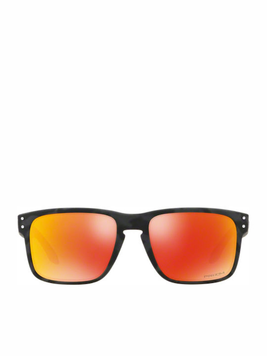 Oakley Holbrook Men's Sunglasses with Black Plastic Frame and Red Mirror Lens OO9102-E9