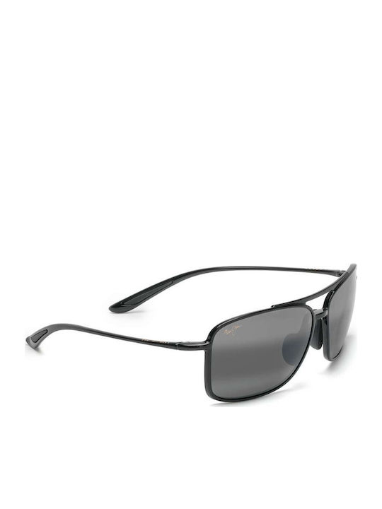 Maui Jim Kaupo Gap Ανδρικά Γυαλιά Ηλίου με Μαύρο Κοκκάλινο Σκελετό και Μαύρο Polarized Φακό 437-02