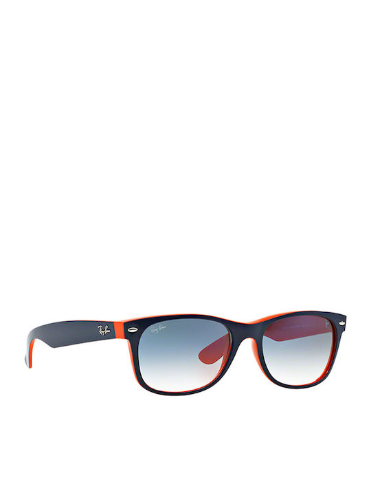 Ray Ban Wayfarer Unisex Sunglasses with Blue Plastic Frame and Light Blue Gradient Lens RB2132 789/3F