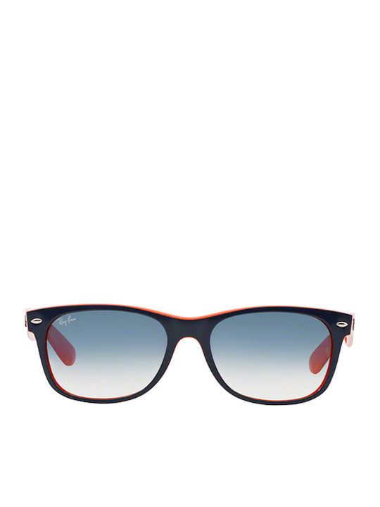 Ray Ban Wayfarer Unisex Sunglasses with Blue Plastic Frame and Light Blue Gradient Lens RB2132 789/3F