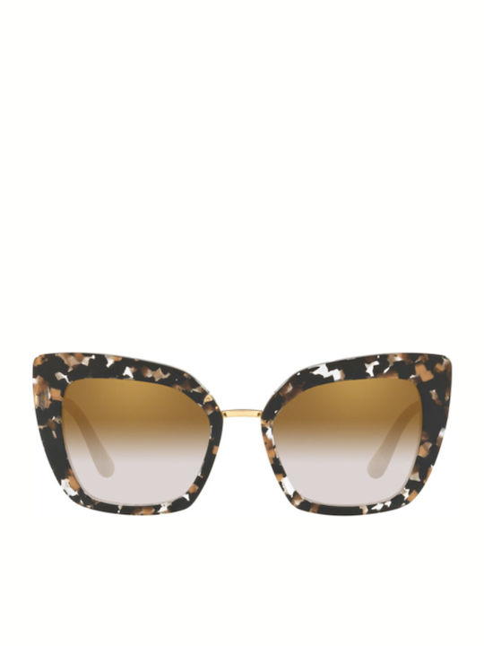 Dolce & Gabbana Women's Sunglasses with Brown Plastic Frame and Black Gradient Lens DG4359 32148G