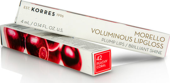 Korres Morello Voluminous Lip Gloss 42 Peachy Coral 4ml