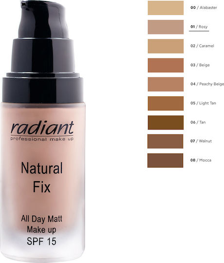 Radiant Natural Fix All Day Matt Mov/alb SPF15 01 Rosy 30ml