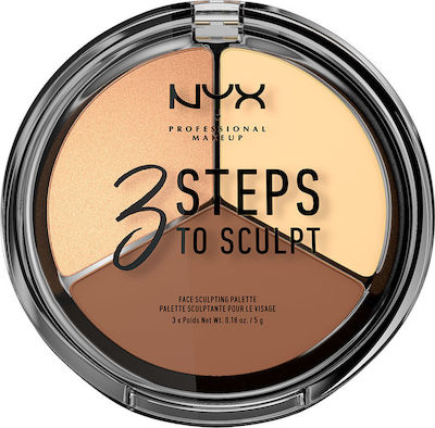 Nyx Professional Makeup 3 Steps To Sculpt Παλέτα Contouring Light 15gr