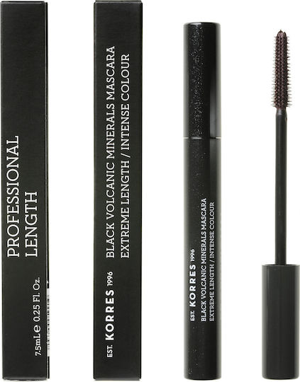 Korres Black Volcanic Minerals Extreme Mascara for Length Brown Plum 7.5ml