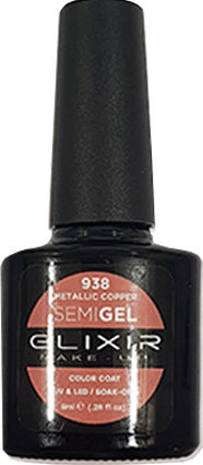 Elixir Semi Gel Ημιμόνιμο Βερνίκι Νυχιών 938 Metallic Copper 8ml