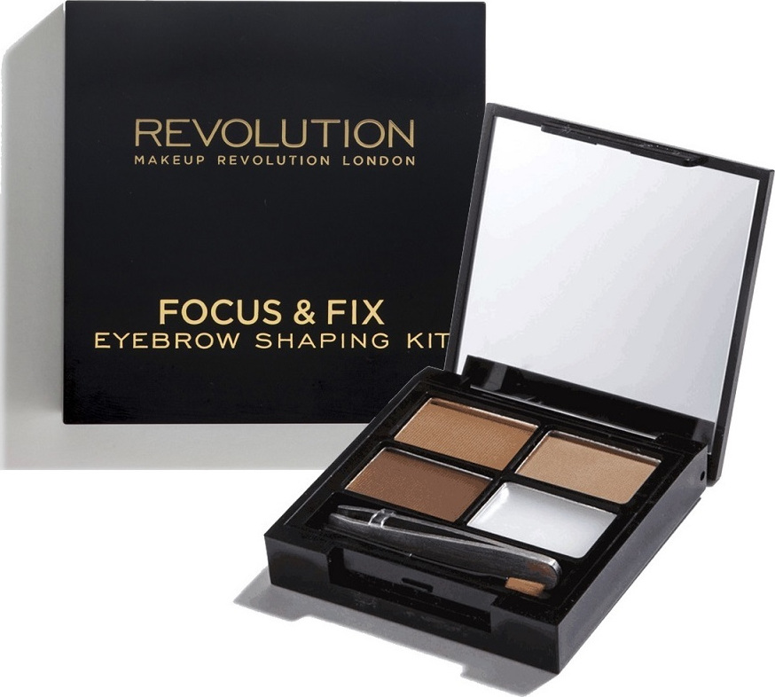  MAKEUP REVOLUTION LONDON FOCUS & FIX EYEBROW SHAPING KIT WITH CLEAR