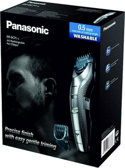 Panasonic Rechargeable Hair Clipper Silver ER-GC71-S503